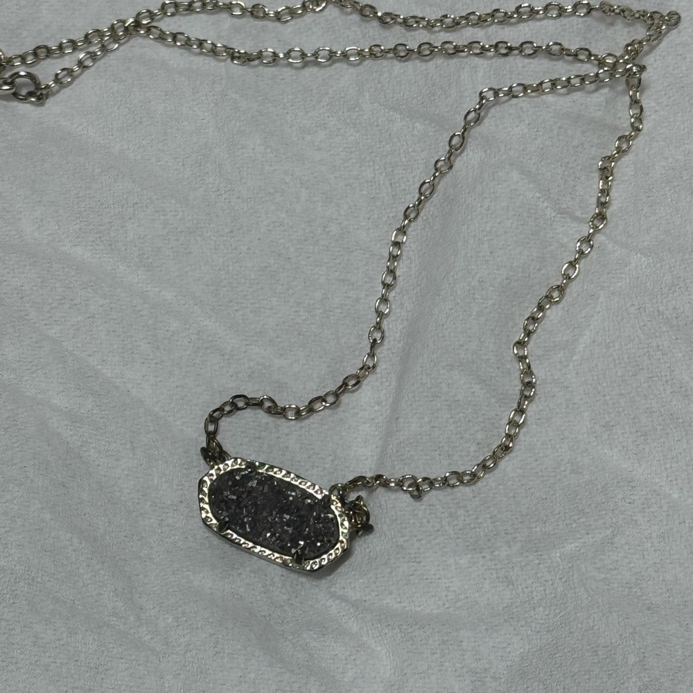 Kendra Scott pewter and gold necklace